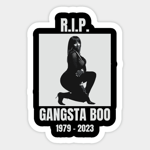 Gangsta Boo Commemorative RIP 2023 Tribute Memphis Rapper Sticker by siaskinet043